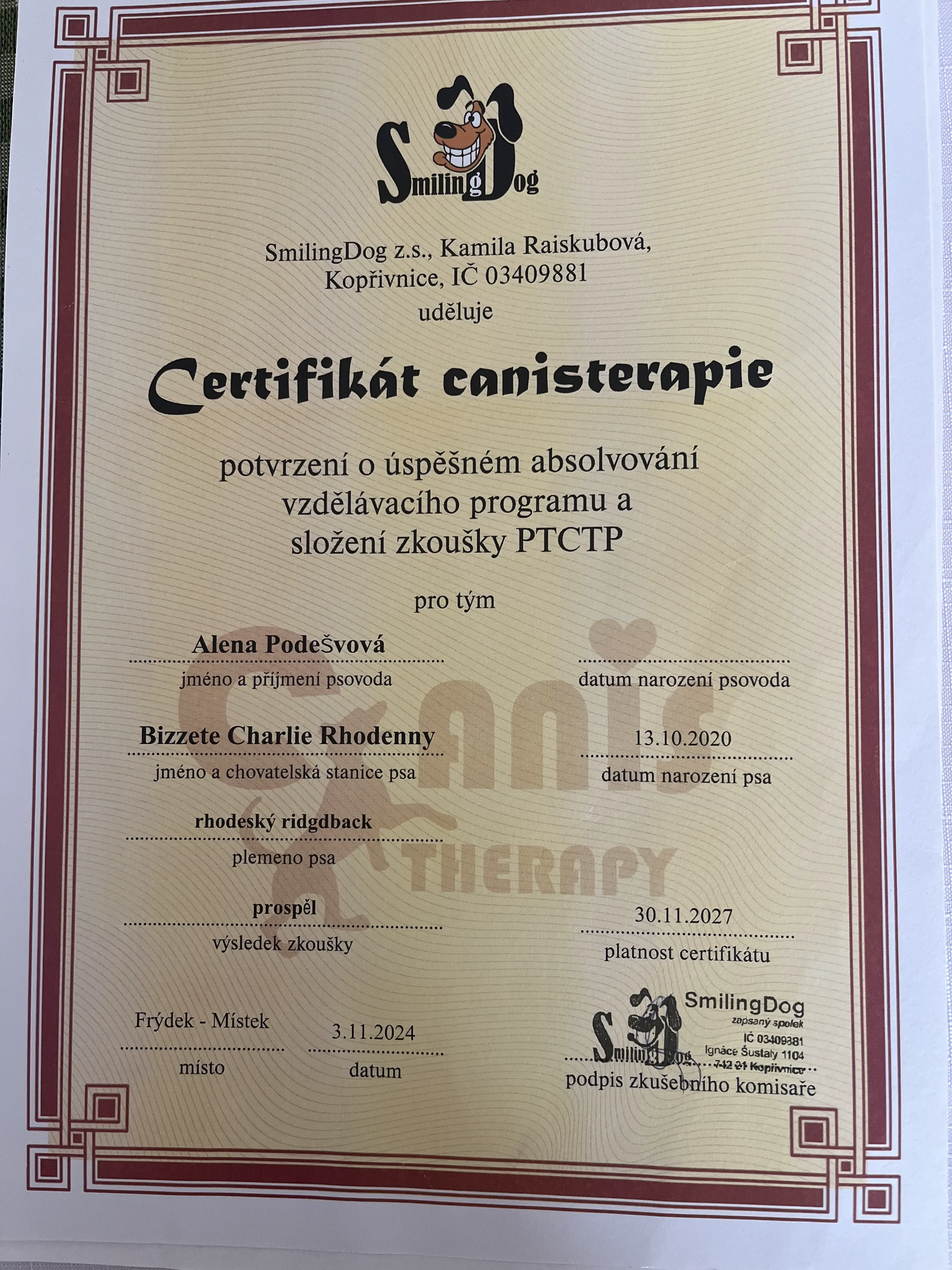 Bizzete canisterapie